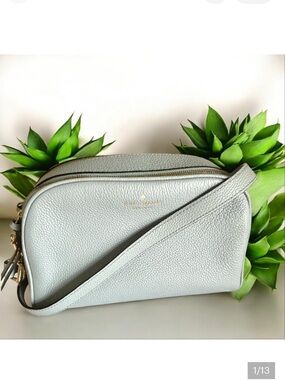 Kate Spade NWT Lt blue Mulberry Street Darian Double Zip Leather Crossbody Bag